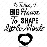 Big Heart Teacher Pinback Button, Teacher Appreciation Gift, Educator Present, Shaping Minds Badge, Thank You Teacher Button - Tawshia