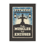 Fitness Motivation Photographic Print, Gym Decor, Make Muscles Not Excuses, Weightlifting Art, Workout Inspiration, Bodybuilding Poster - Tawshia
