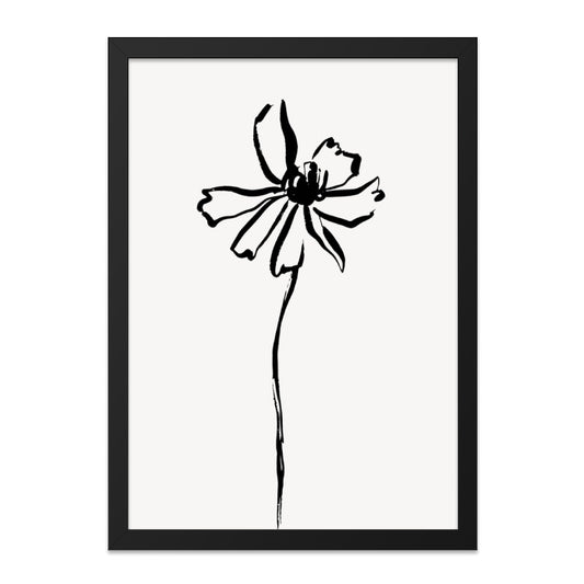 Minimalist Flower Wall Art, Botanical Print, Black and White Floral Art, Simple Line Drawing, Modern Home Decor, Unframed Art - Tawshia
