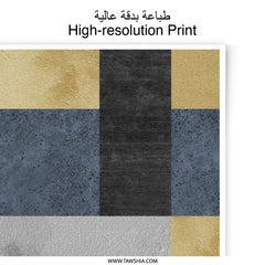 Geometric Photographic Print, Abstract Art Print, Modern Home Decor, Checkered Art, Gold and Gray Wall Art, Contemporary Photo - Tawshia