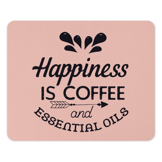 Coffee Essential Oils Mouse Pad, Happiness Quote Office Decor, Work From Home Desk Accessories, Gift for Coffee Lovers - Tawshia
