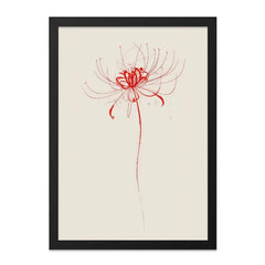 Red Spider Lily Wall Art, Floral Print, Botanical Art, Japanese Flower Art, Elegant Wall Decor, Modern Art Print, Floral Wall Art - Tawshia