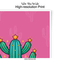 Cactus Photographic Print, Cute Home Decor, Desert Plant Art, Southwest Wall Art, Potted Cactus Print, Pink Cactus Art, Nature Photography - Tawshia