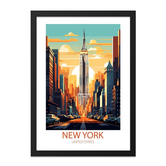 New York City Wall Art, Empire State Building Print, USA Travel Poster, Modern Cityscape Decor, Urban Home Art, American Landmark Gift - Tawshia