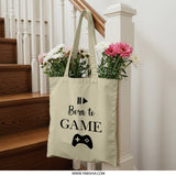 Born to Game Tote Bag, Gamer Gift, Video Game Lover Tote, Gaming Tote Bag, Gift for Gamers, Video Game Gift Bag, Gaming Bag - Tawshia