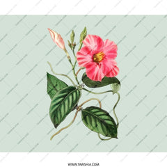Pink Flower Mouse Pad, Floral Mousepad, Botanical Art Gift, Elegant Office Decor, Trendy Computer Accessory, Flower Illustration - Tawshia