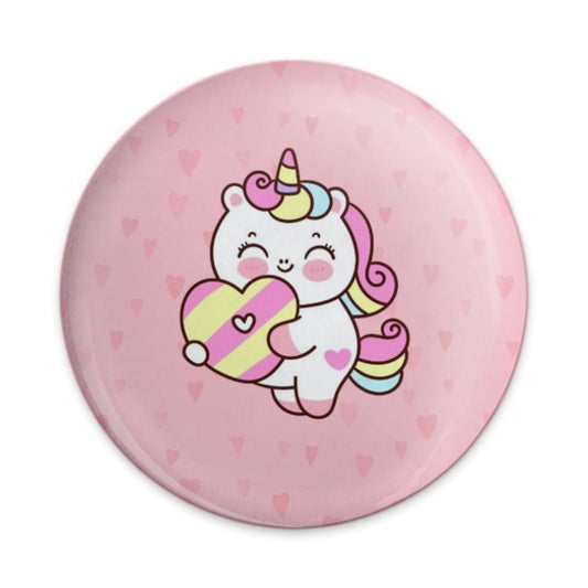Cute Unicorn Pinback Button, Kawaii Unicorn Badge, Pink Heart, Magical Unicorn, Gift Idea, Trendy Accessories, Backpack Decor - Tawshia