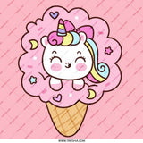 Cute Unicorn Ice Cream Pinback Button, Kawaii Style Button, Pastel Unicorn Badge, Fun Unicorn Pin, Unique Lapel Pin, Gift for Unicorn Lovers - Tawshia