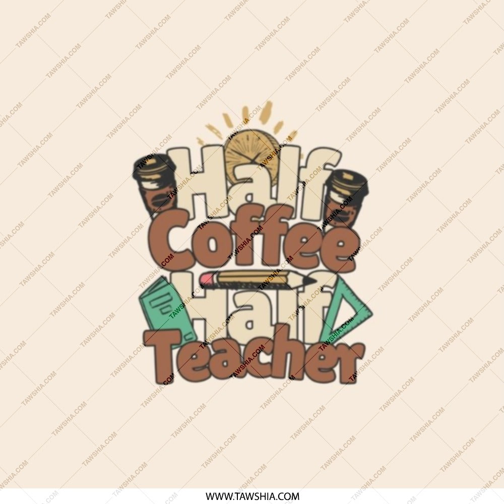 Half Coffee Half Teacher Pocket Mirror, Gift for Teacher, Teacher Appreciation Gift, Teacher Present, Pocket Mirror, Compact Mirror - Tawshia