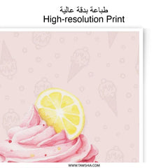 Pink Lemonade Cupcake Photographic Print, Sweet Treat Wall Art, Food Illustration, Dessert Decor, Kitchen Art Print, Baking Art - Tawshia