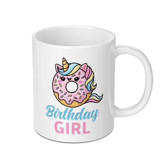 Birthday Girl Mug, Donut Unicorn, Cute Birthday Gift, Unique Kids Mug, Party Favor, Girls Birthday, Adorable Birthday Mug - Tawshia