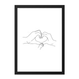 Minimalist Family Wall Art, Hands Heart Shape, Baby Feet Print, Modern Home Decor, Line Art Print, Nursery Art Print - Tawshia