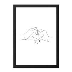 Minimalist Family Wall Art, Hands Heart Shape, Baby Feet Print, Modern Home Decor, Line Art Print, Nursery Art Print - Tawshia