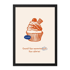 Cupcake Wall Art, Count Memories, Funny Foodie Print, Kitchen Decor, Dessert Lover Gift, Sweet Treat Wall Decor - Tawshia