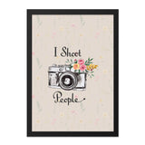 Camera Wall Art, Floral Camera Decor, I Shoot People Funny Print, Photography Gift, Photographer Wall Decor, Home Decor, Modern Art - Tawshia