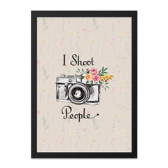Camera Wall Art, Floral Camera Decor, I Shoot People Funny Print, Photography Gift, Photographer Wall Decor, Home Decor, Modern Art - Tawshia