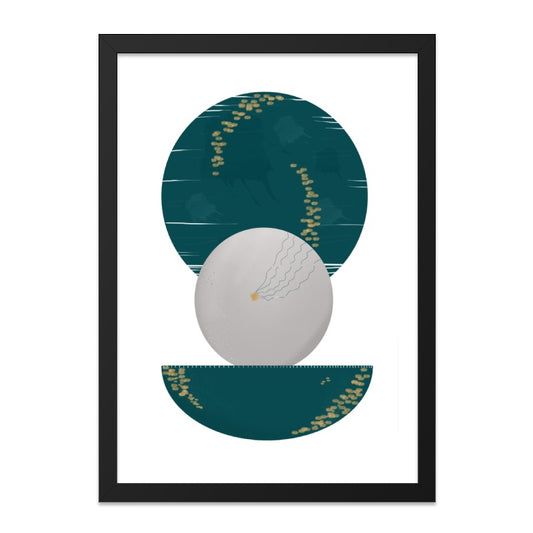 Modern Geometric Wall Art, Teal and Gold Print, Abstract Circle Art, Contemporary Wall Decor, Minimalist Home Art, Unique Artwork - Tawshia