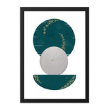 Modern Geometric Wall Art, Teal and Gold Print, Abstract Circle Art, Contemporary Wall Decor, Minimalist Home Art, Unique Artwork - Tawshia