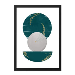 Modern Geometric Wall Art, Teal and Gold Print, Abstract Circle Art, Contemporary Wall Decor, Minimalist Home Art, Unique Artwork - Tawshia