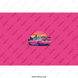 Pink Car Tumbler, Retro Sunset, Automotive Gift, Cartoon Style, Sports Car, Racing Car, Enthusiast Gift, Travel Mug, Hot or Cold Drinks - Tawshia