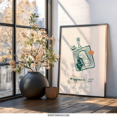 Steak Wall Art Print, Kitchen Decor, Foodie Gift, Happiness Art, Funny Steak Art, Dining Room Art, Grill Art, Unique Home Decor, Wall Art - Tawshia