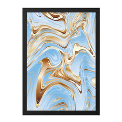 Abstract Marble Wall Art, Gold and Blue Art Print, Modern Home Decor, Fluid Art Design, Elegant Wall Hanging, Contemporary Art - Tawshia