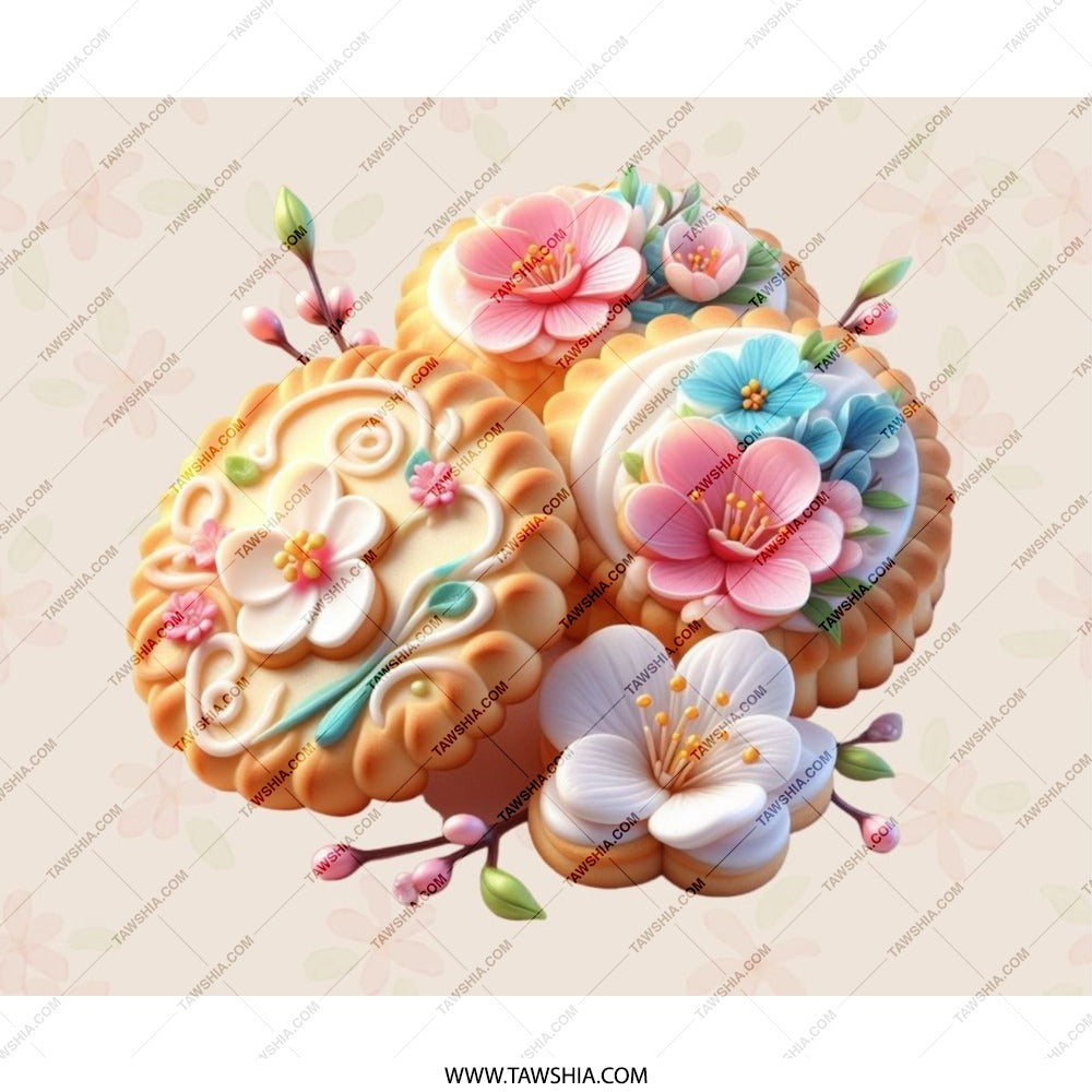 Floral Cookie MousePad, Cute Baking Mousepad, Decorative Mouse Pad, Pastel Decor Mousepad, Office Desk Accessories, Kawaii Desk Mat - Tawshia