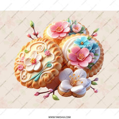 Floral Cookie MousePad, Cute Baking Mousepad, Decorative Mouse Pad, Pastel Decor Mousepad, Office Desk Accessories, Kawaii Desk Mat - Tawshia