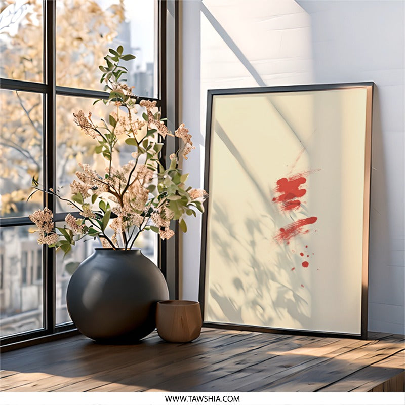 Red Abstract Wall Art, Minimalist Print, Modern Home Decor, Abstract Painting, Unique Wall Decor, Gallery Wall Art, Contemporary Art - Tawshia