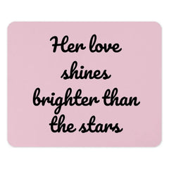 Her Love Shines Mouse Pad, Pink Mouse Pad, Inspirational Quote, Cute Desk Decor, Office Gift, Love Gift, Stars Mouse Pad, Desk Accessories - Tawshia