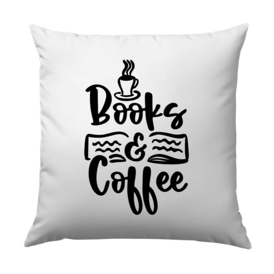 Books and Coffee Pillow, Book Lover Gift, Coffee Lover Gift, Bookish Decor, Reading Nook, Coffee Decor, Home Decor Pillow - Tawshia