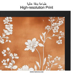 Floral Wall Art Print, Botanical Art Print, Orange Botanical Print, Flower Wall Art, Floral Illustration Art, Minimalist Flower Art - Tawshia