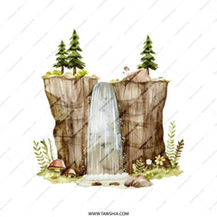 Waterfall Tote Bag, Nature Lover Gift, Landscape Tote Bag, Unique Design, Eco Friendly Bag, Gift for Her, Everyday Bag, Book Bag - Tawshia