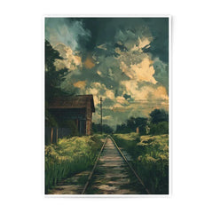 Rustic Railroad Photographic Print, Countryside Wall Art, Old Barn Fine Art Print, Scenic Landscape Photography, Home Decor, Gift Idea - Tawshia