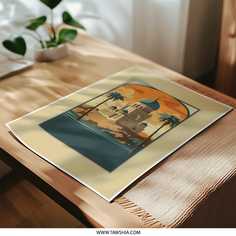 Mosque Photographic Print, Desert Art Print, Islamic Architecture Art, Middle East Decor, Mosque Art, Wall Decor, Palm Trees Fine Art - Tawshia