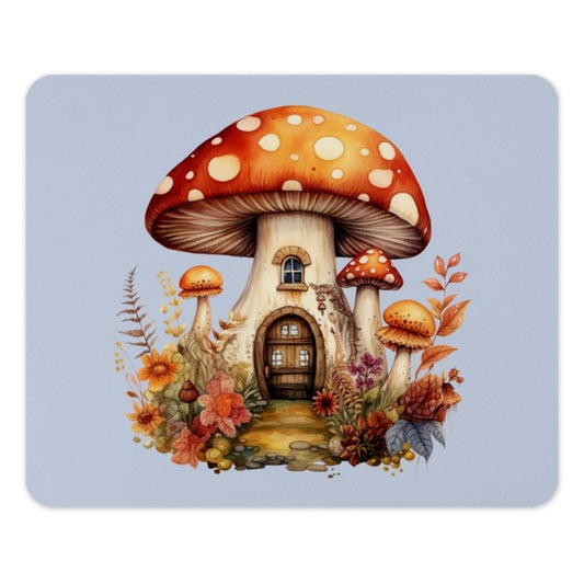 Mushroom House Mouse Pad, Cottagecore Decor, Cute Desk Accessories, Fantasy Art Mousepad, Gamer Desk Mat, Whimsical Office Gift - Tawshia