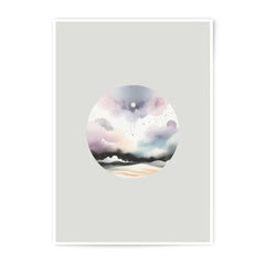 Dreamy Sky Photographic Prints, Celestial Wall Art, Watercolor Cloud Print, Landscape Circle Art, Modern Home Decor, Unique Gift Idea - Tawshia