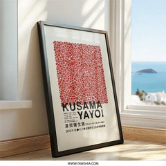 Kusama Yayoi Wall Art, Japanese Art Print, Red Dots Poster, Minimalist Decor, Exhibition Artwork, Modern Home Decor, Trendy Wall Decor - Tawshia