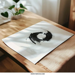 Abstract Art Photographic Print, Black and White Circle Art, Modern Wall Decor, Minimalist Home Art, Contemporary Artwork - Tawshia