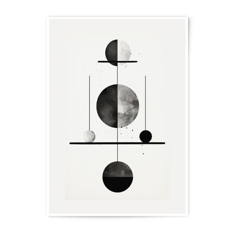 Abstract Circles Photographic Print, Modern Art Print, Geometric Art Print, Minimalist Art, Home Decor, Wall Art, Black and White Print - Tawshia
