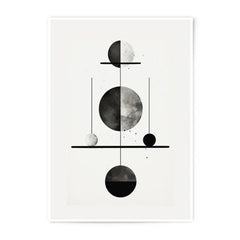 Abstract Circles Photographic Print, Modern Art Print, Geometric Art Print, Minimalist Art, Home Decor, Wall Art, Black and White Print - Tawshia
