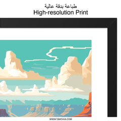 Grand Canyon Wall Art, National Park Print, Nature Landscape Poster, Arizona Travel Decor, Southwest USA Painting, Home Office Artwork - Tawshia