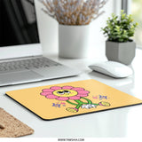 Groovy Flower Mouse Pad, Retro Computer Accessory, Cute Desk Decor, Floral Gaming Pad, Trendy Office Gift, Y2K Style Mouse Mat - Tawshia