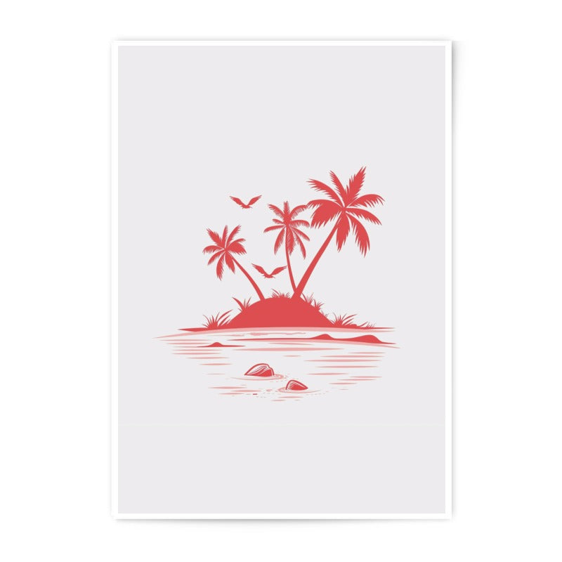Tropical Island Photographic Print, Palm Trees Art, Summer Vibes Wall Decor, Beach Scene, Vacation Home Art, Coastal Prints - Tawshia