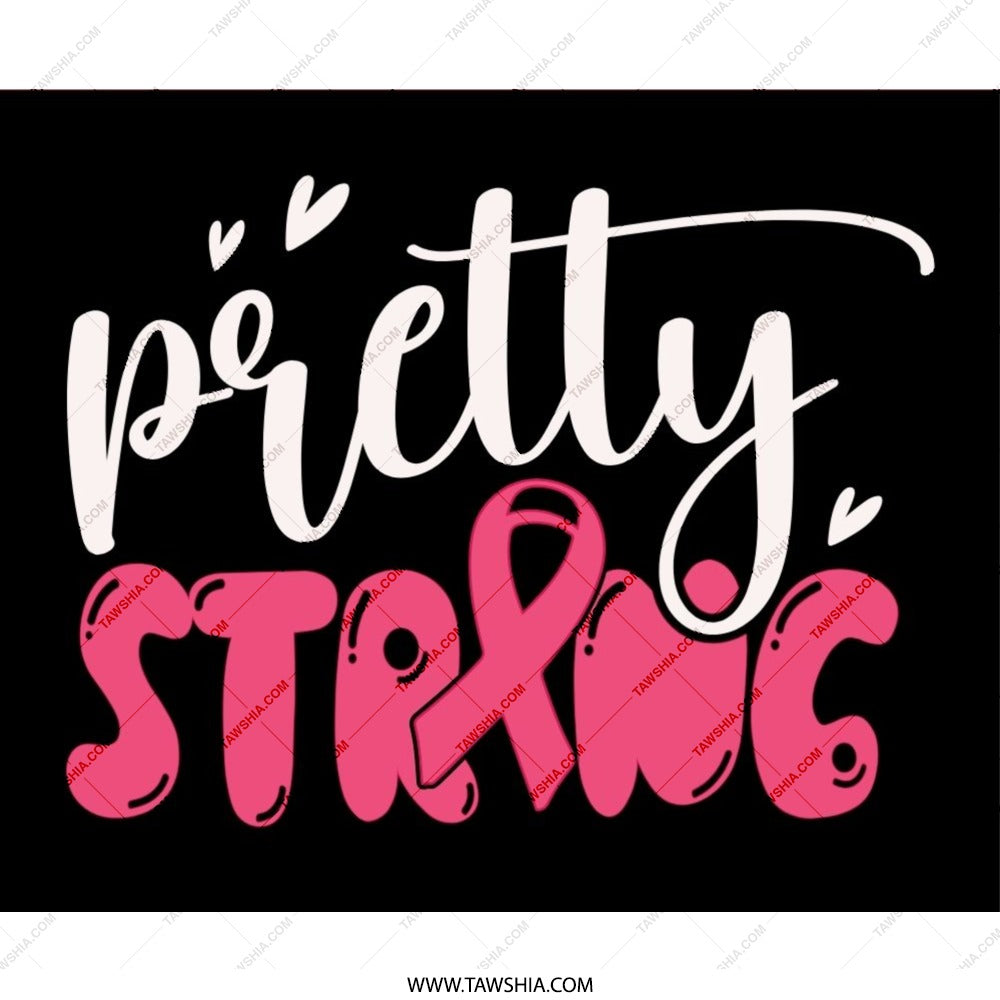 Pretty Strong Mouse Pad, Breast Cancer Awareness, Gift for Her, Inspirational Quote, Office Decor, Computer Accessory - Tawshia