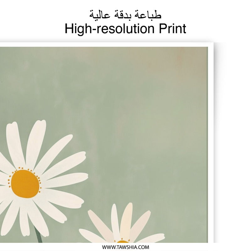 Daisy Photographic Print, Floral Wall Art, Botanical Print, Flower Photography, Garden Decor, Nature Photo, Spring Art, White Flowers - Tawshia
