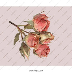 Dried Roses Mouse Pad, Floral Mousepad, Pink Roses Desk Decor, Aesthetic Office Gift, Elegant Computer Accessory, Flower Lover Gift - Tawshia