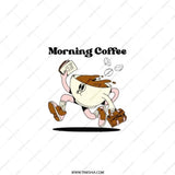 Morning Coffee Pocket Mirror, Cartoon Coffee Cup, Cute Portable Mirror, Retro Coffee Lover Gift, Travel Mirror, Makeup Mirror - Tawshia