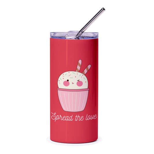 Cupcake Bunny Tumbler, Cute Animal Tumbler, Kawaii Tumbler, Spread The Love Tumbler, Gift For Her, Sweet Tumbler, Coffee Tumbler - Tawshia