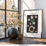 Thank You Daisies Wall Art, Floral Print, Flower Wall Decor, Minimalist Art Print, Modern Thank You Gift, Housewarming Wall Decor - Tawshia